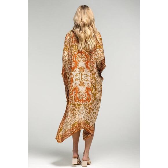 Ruggline Bohemian Mandala Kimono W/ Split Angel Sleeve One Size Indy Festival - Picture 3 of 13